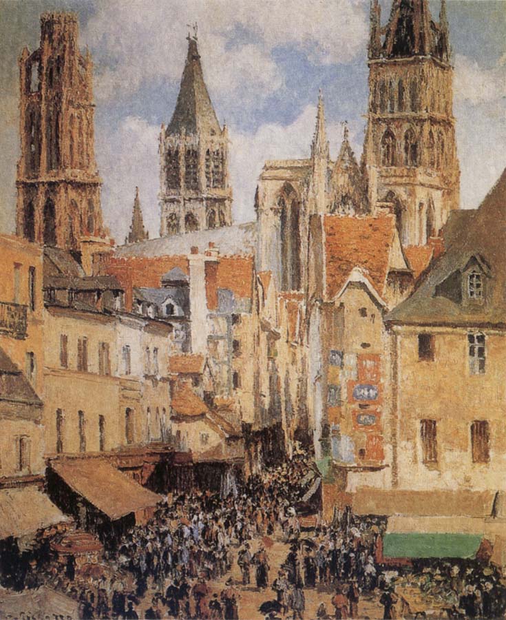 The Old Marketplace in Rouen and the Rue de l-Epicerie